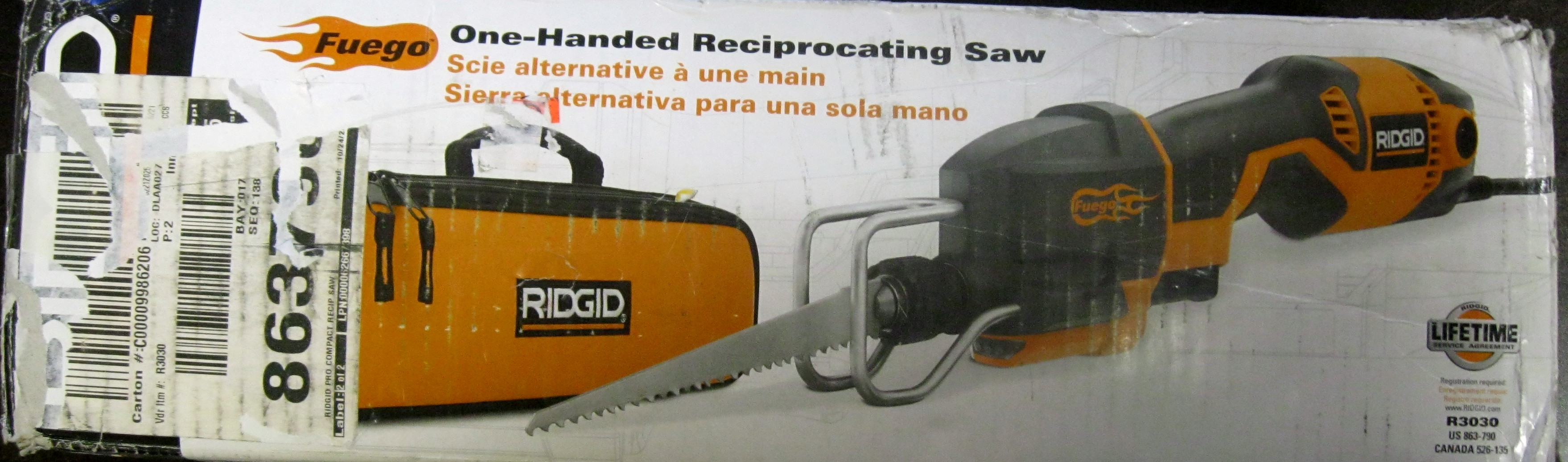 Like New Rigid One-Handed Reciprocating Saw R3030